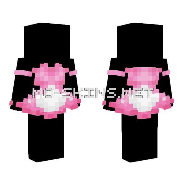 Pink Maid Dress Minecraft skin, front and back