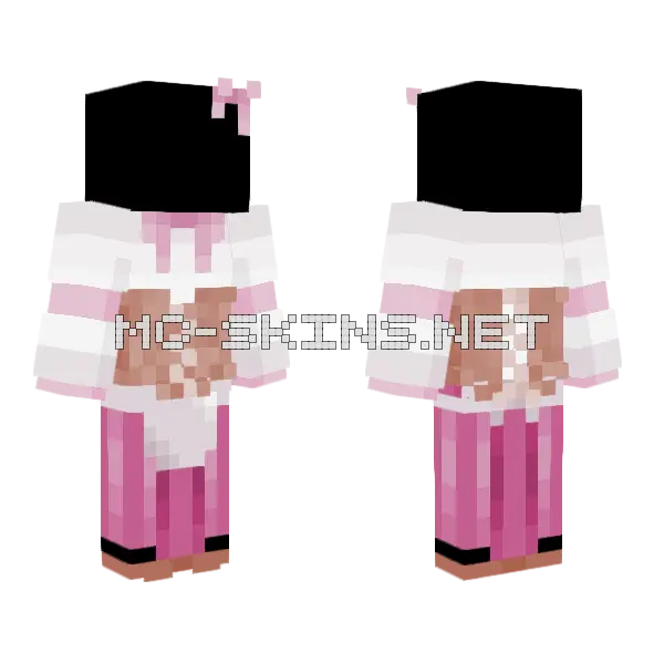Pink Medieval Dress Base Minecraft skin, front and back