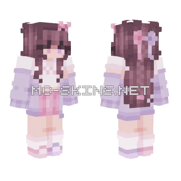 Pink Mood Girl Minecraft skin, front and back