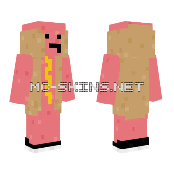 Pink Mushroom Hat Minecraft skin, front and back