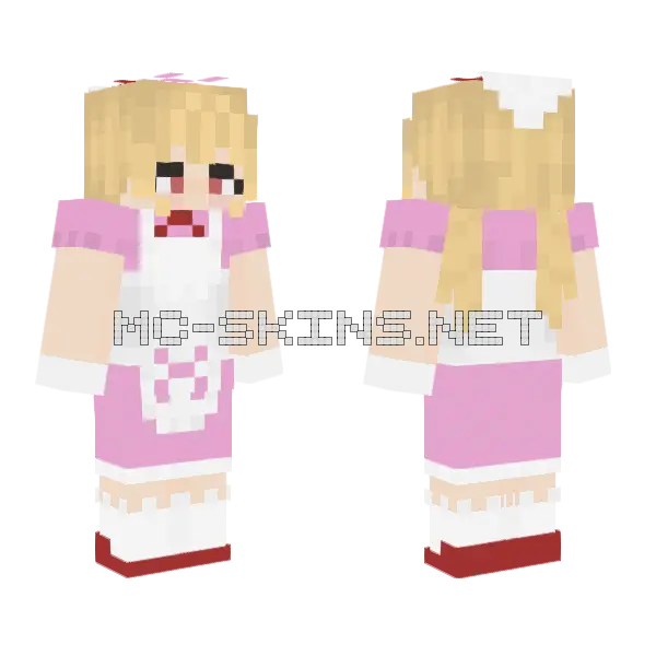 Pink Nurse Outfit Minecraft skin, front and back