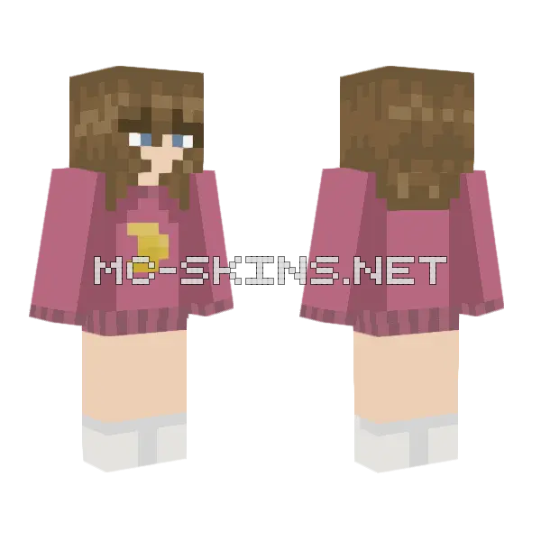 Pink Pajama Girl Minecraft skin, front and back