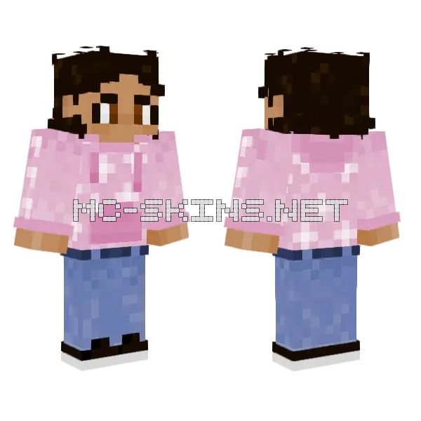 Pink Pajama Girl Minecraft skin, front and back