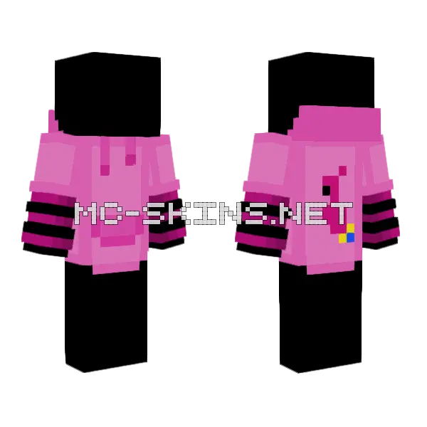 Pink Parrots Hoodie Base Minecraft skin, front and back
