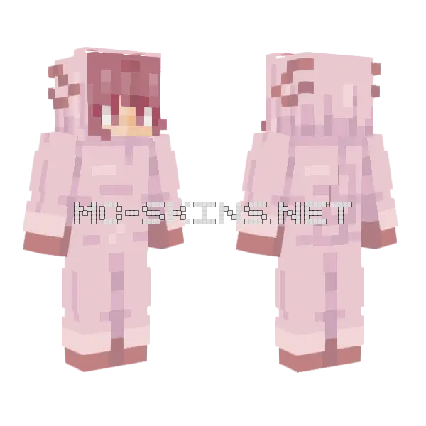 Pink Pastel Girl Minecraft skin, front and back