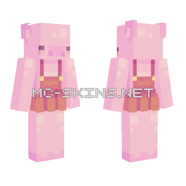 Pink Piggy Minecraft skin, front and back