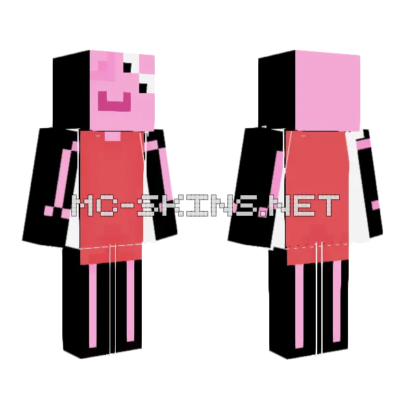 Pink Piggy Skin Minecraft skin, front and back
