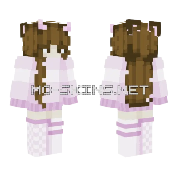 Pink Plaid Outfit Minecraft skin, front and back
