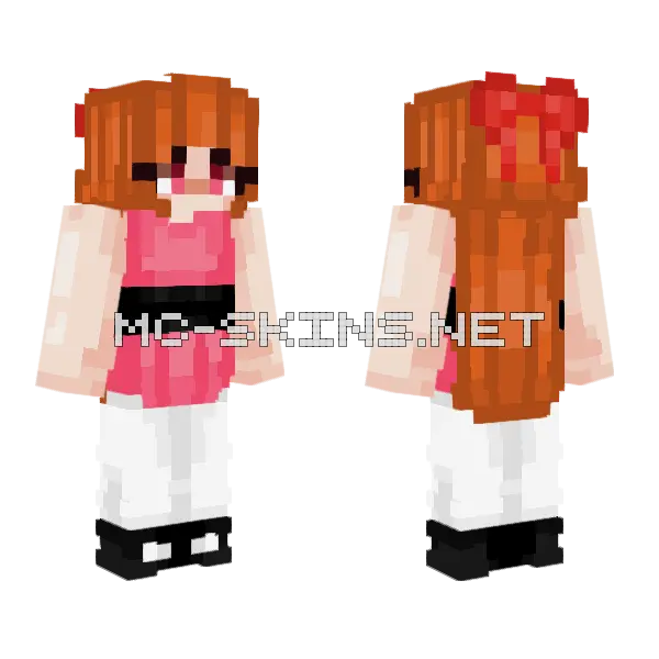 Pink Powerpuff Girls Minecraft skin, front and back
