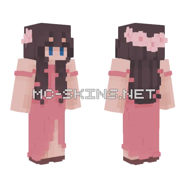 Pink Prom Remake Minecraft skin, front and back