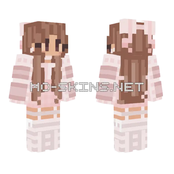 Pink Rce Girl Minecraft skin, front and back