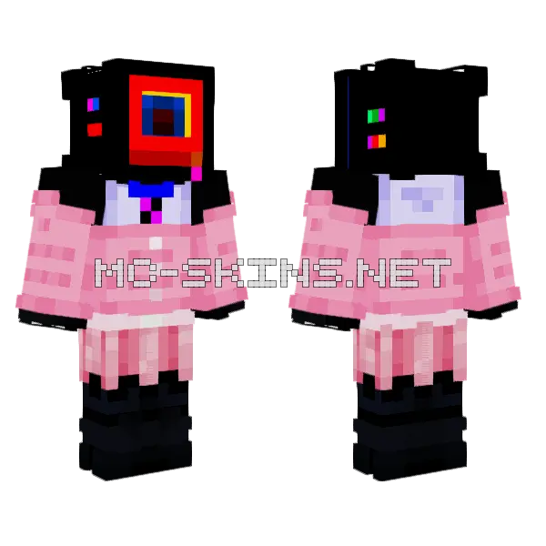 Pink Robot Character, front and back
