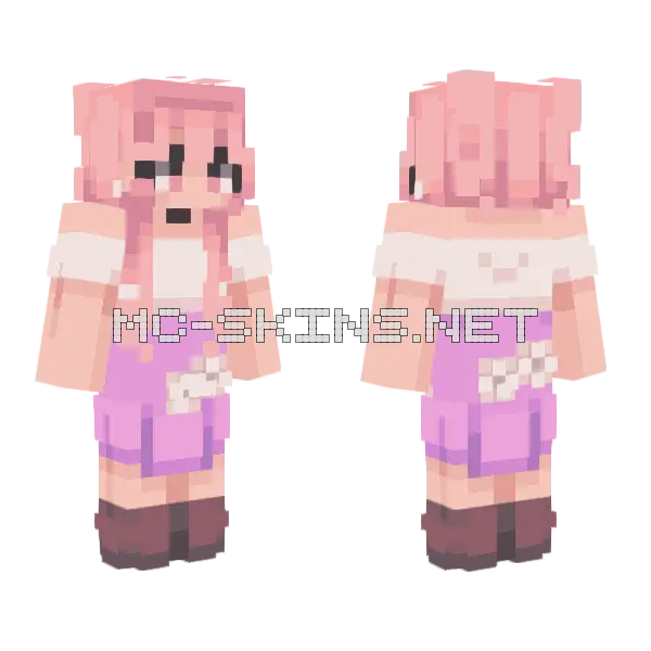 Pink Rose Bouquet Skin Minecraft skin, front and back