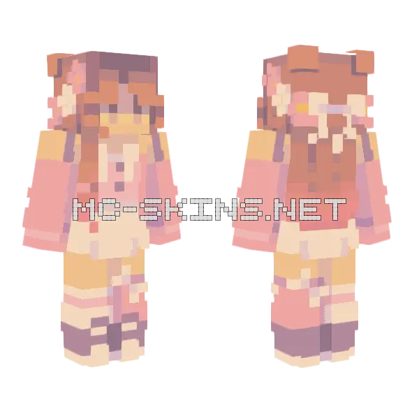 Pink Rose Rce Minecraft skin, front and back