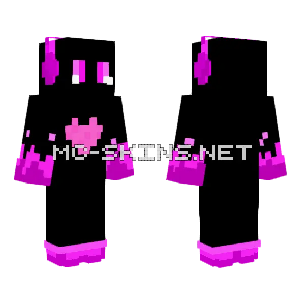 Pink Sakura Minecraft skin, front and back