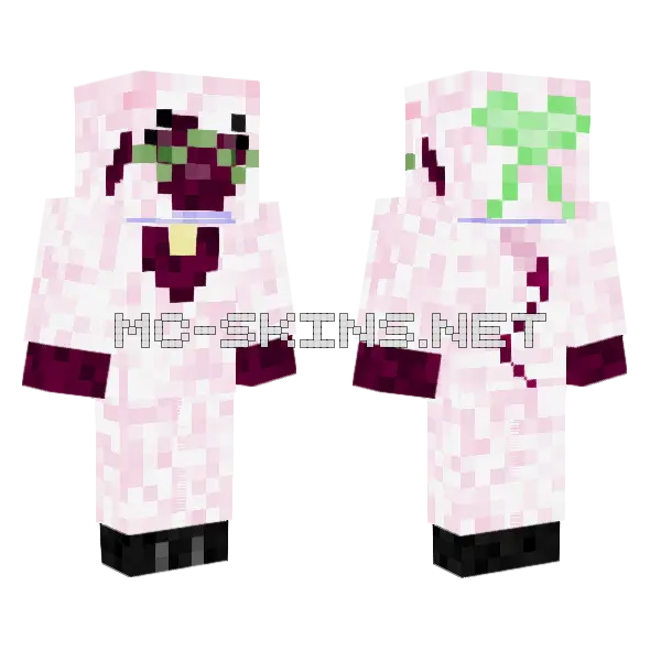 Pink Sheep Outfit Minecraft skin, front and back
