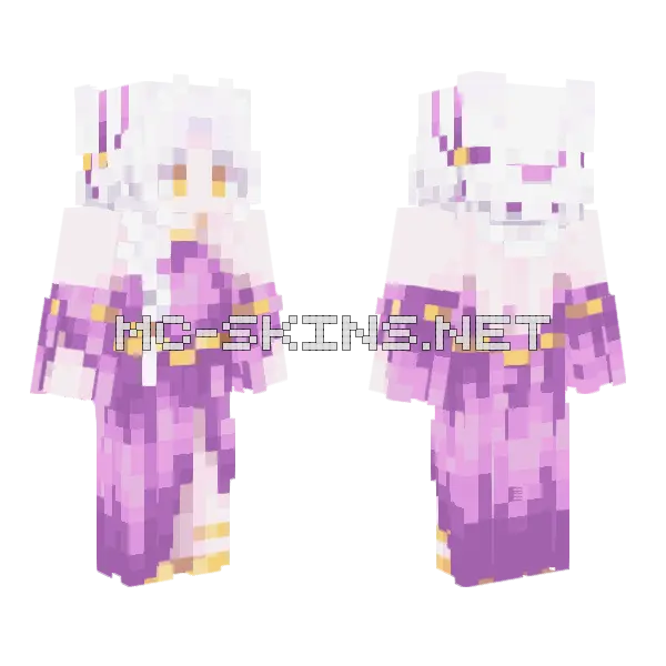 Pink Sky Castle Minecraft skin, front and back