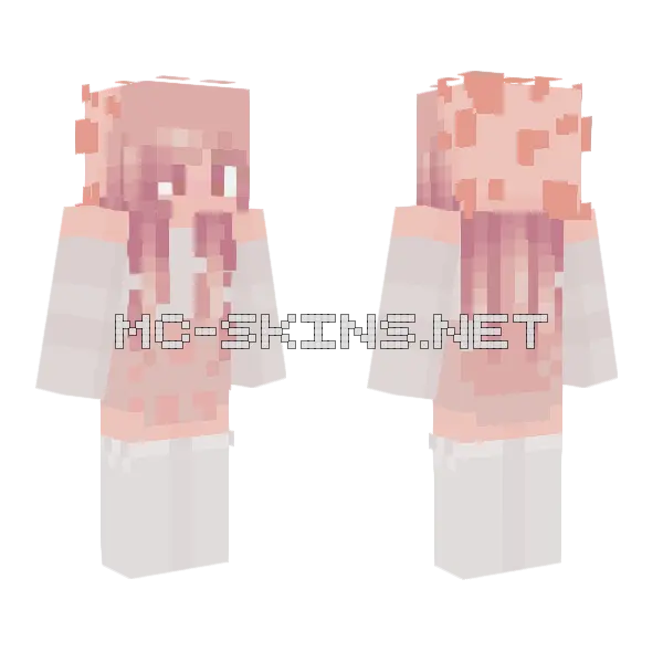 Pink Speckled Girl Minecraft skin, front and back