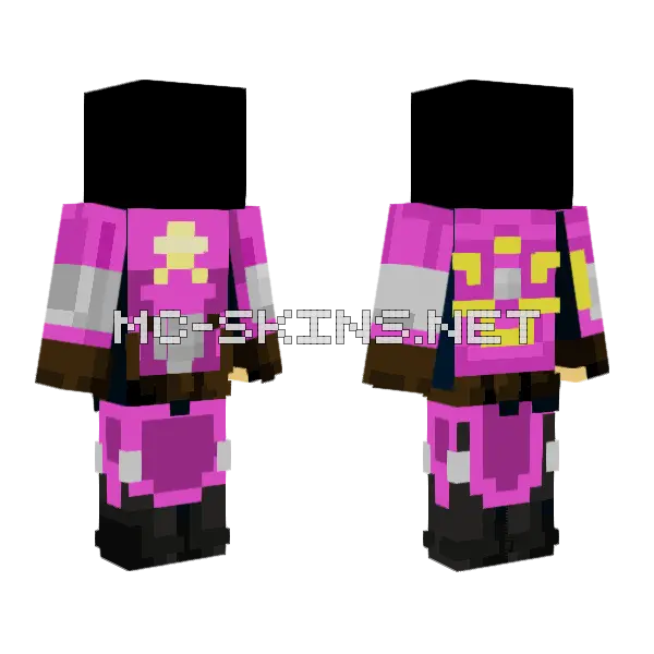 Pink Star Outfit Minecraft skin, front and back