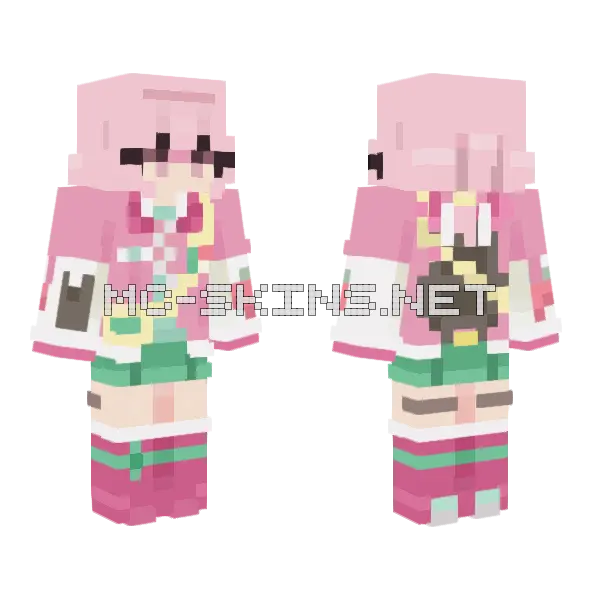 Pink Strawberry Dress, front and back