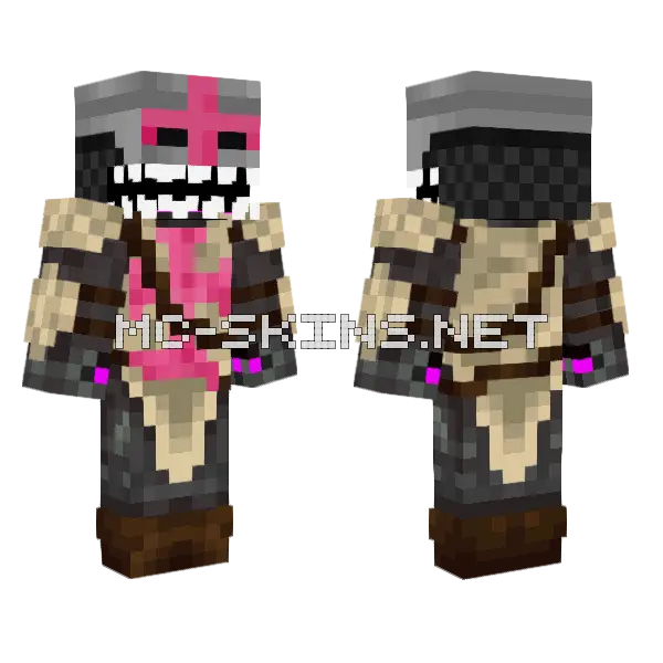 Pink Templar Knight Minecraft skin, front and back