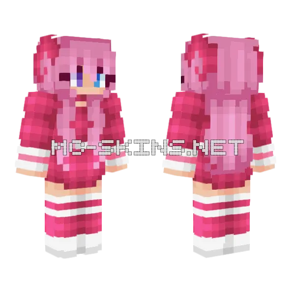 Pink Valentine Cleora Skin Minecraft skin, front and back