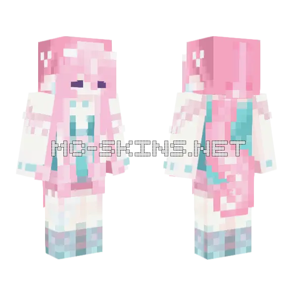 Pink Winter Outfit, front and back