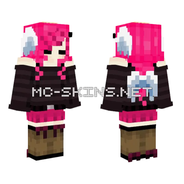Pink Winter Outfit, front and back