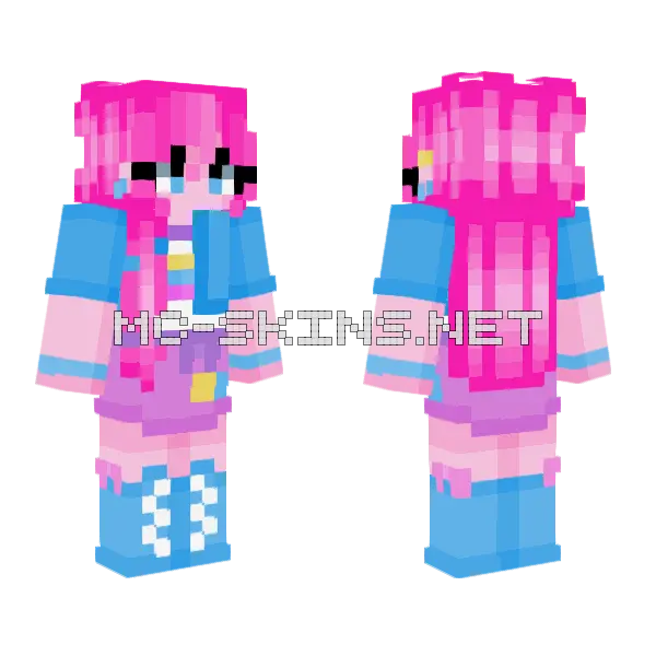 Pinkie Pie Minecraft skin, front and back