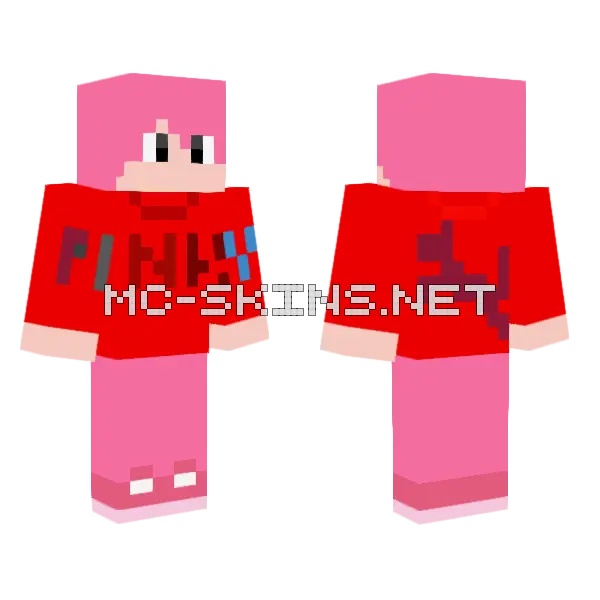 Pinky Jr Humaniazed Minecraft skin, front and back