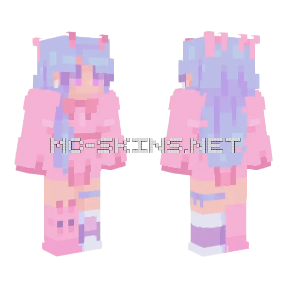 Pinxolotl Girl Minecraft skin, front and back