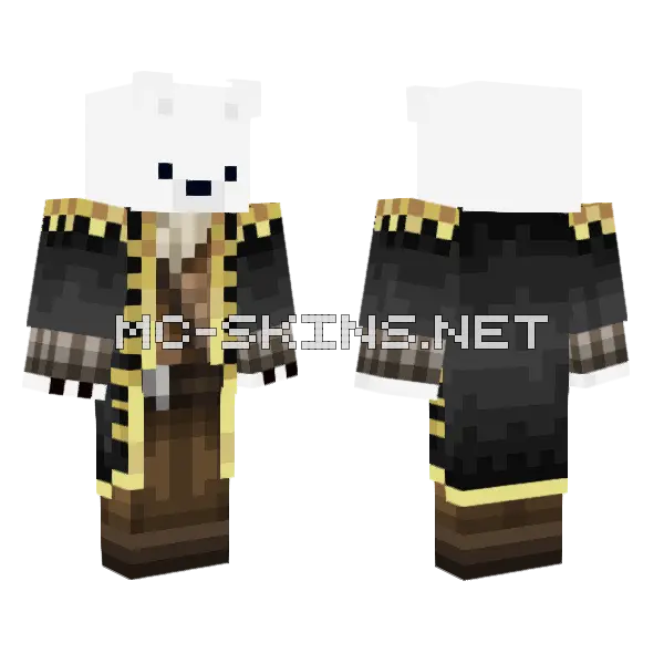 Pirate Bear B Minecraft skin, front and back