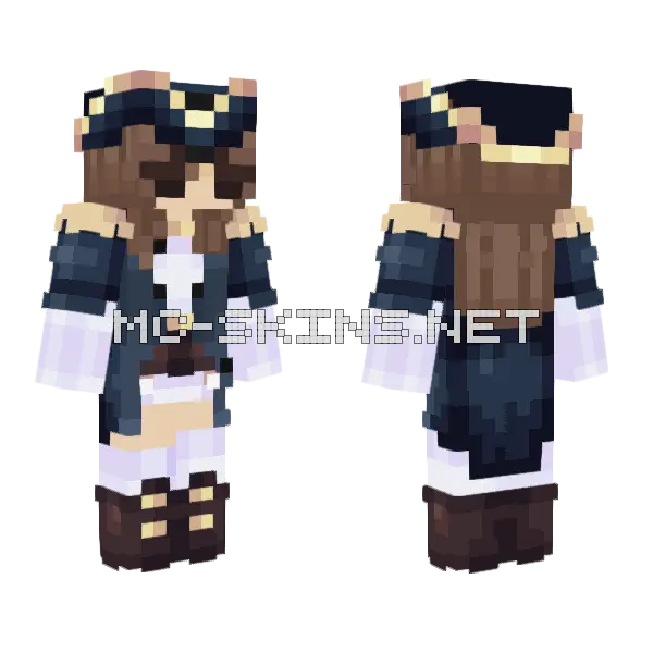 Pirate Captain Minecraft skin, front and back