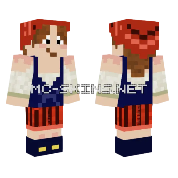 Pirate Girl Outfit, front and back