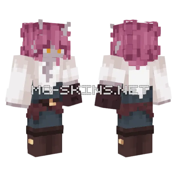 Pirate Lu Horns Minecraft skin, front and back