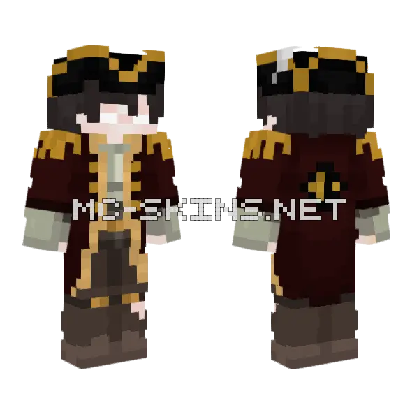 Pirate Me Minecraft skin, front and back