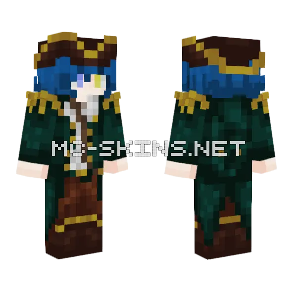Pirate OC Minecraft skin, front and back