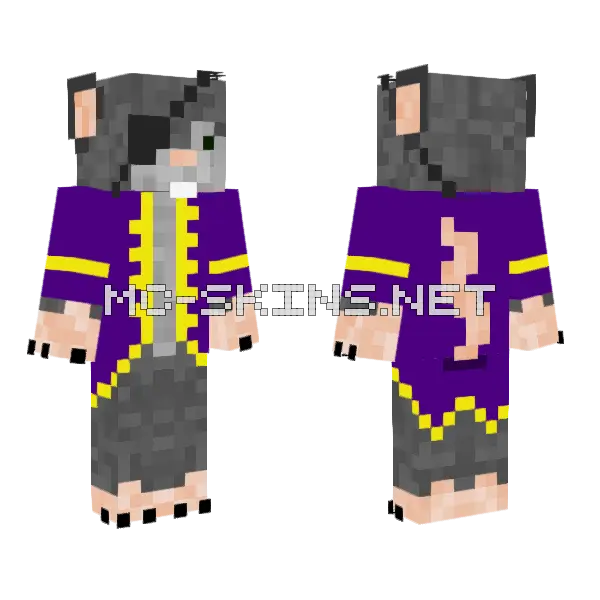 Pirate Rat Minecraft skin, front and back