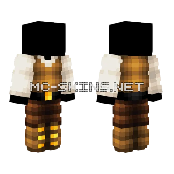 Pirate Villager Outfit Minecraft skin, front and back