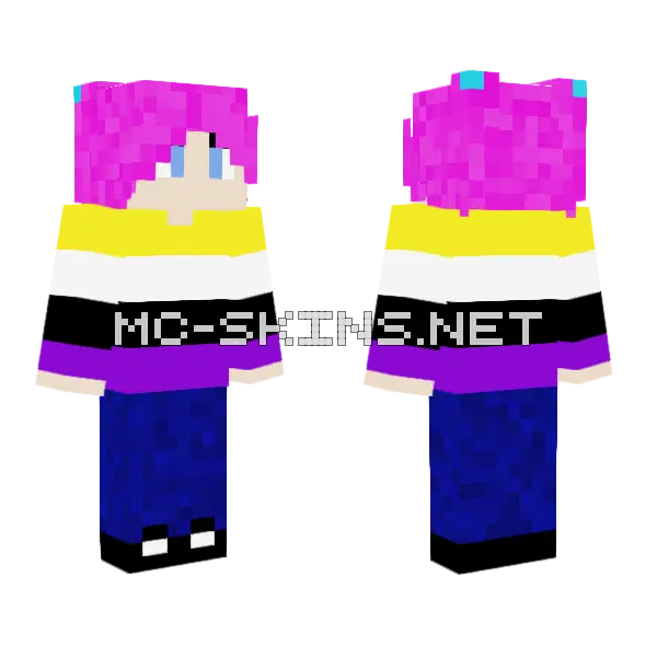 Pixe Girl Minecraft skin, front and back