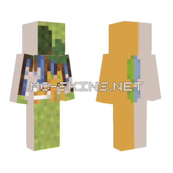 Pixel Art D Minecraft skin, front and back