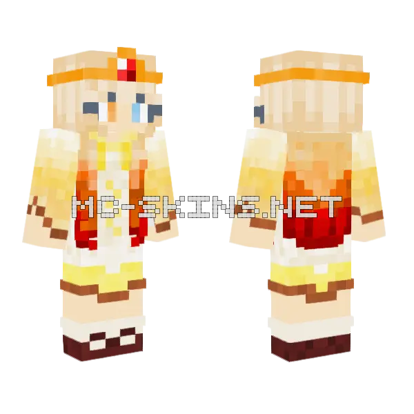 Pixyume Phoenix Minecraft skin, front and back