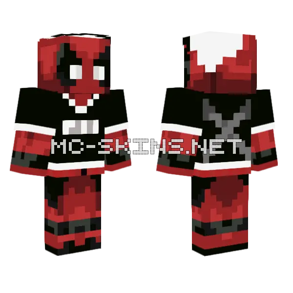 Pizza Delivery Deadpool Minecraft skin, front and back
