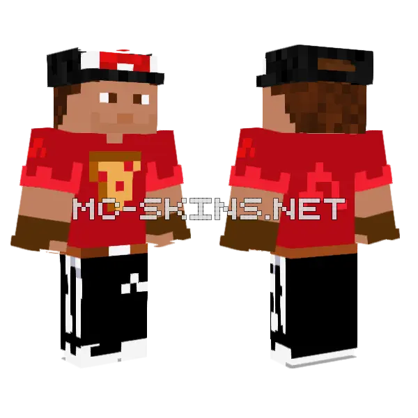 Pizza Prime V2 Minecraft skin, front and back