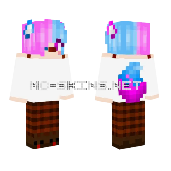 Pj X Mas Cora Minecraft skin, front and back