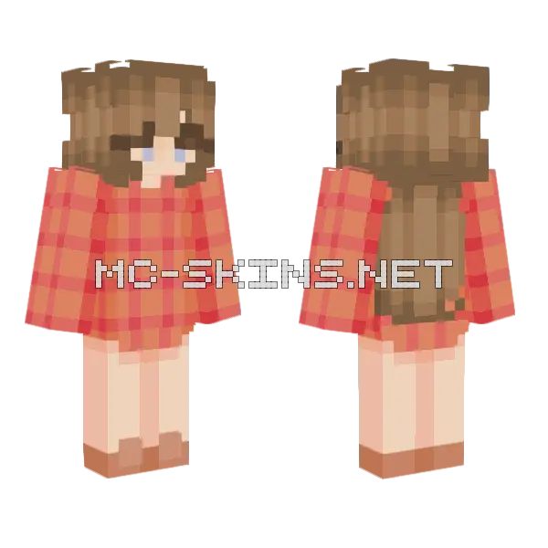 Plaid Christmas Girl Minecraft skin, front and back