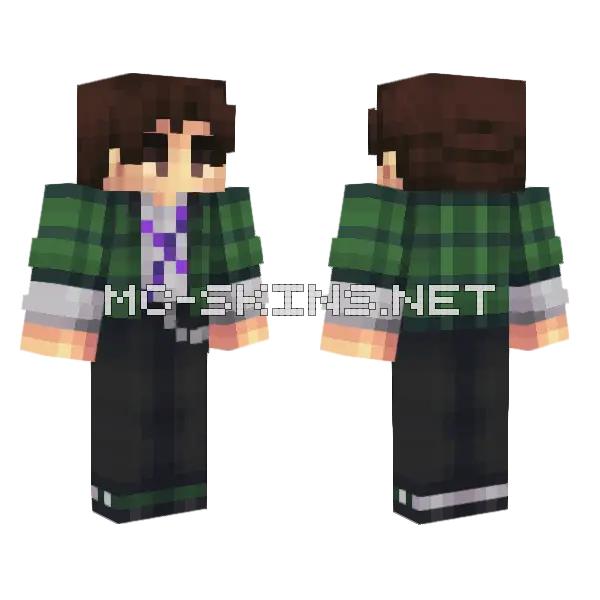Plaid Jacket Guy Minecraft skin, front and back