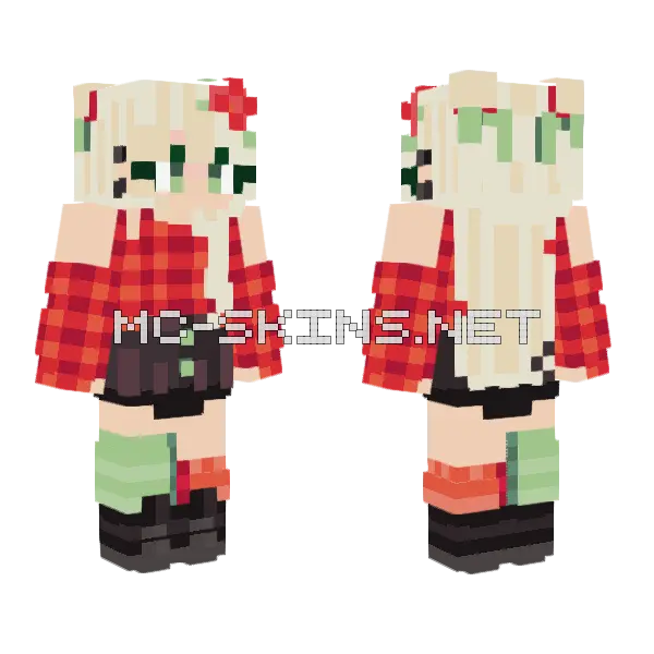 Plaid Outfit Rce Minecraft skin, front and back