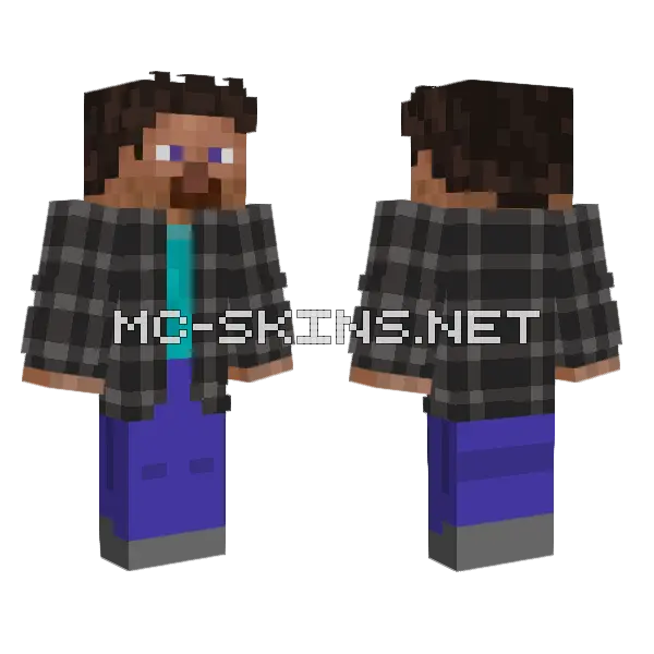 Plaid Shirt Steve, front and back