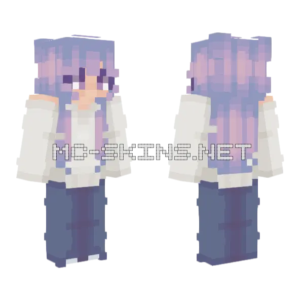 Plain Amethyst Girl Minecraft skin, front and back